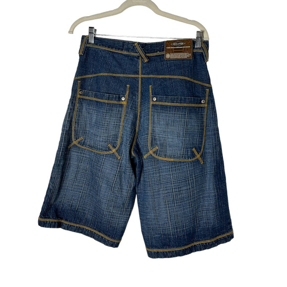 Evolution Jeans Men's Shorts with Orange Stitching Size 32 - Picture 3 of 7